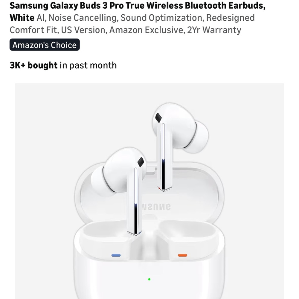 Samsung Wireless Earbuds - Silver and White
